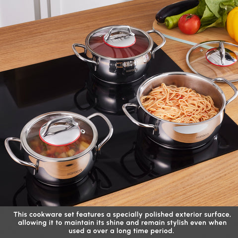 Karaca Emirgan 6 Piece Stainless Steel Induction Midi Set