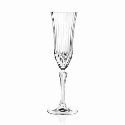Rcr Adagio 6-Piece Champagne Flute Glass Set, 180ml, Clear