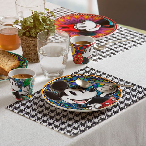 Egan Italy Disney Forever Ever 6-Piece Porcelain Dessert Plate Set for 6 People, 19cm, Multi