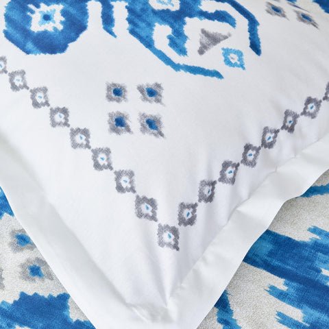 Karaca Neos 100% Turkish Cotton Duvet Cover Set, Double, Blue
