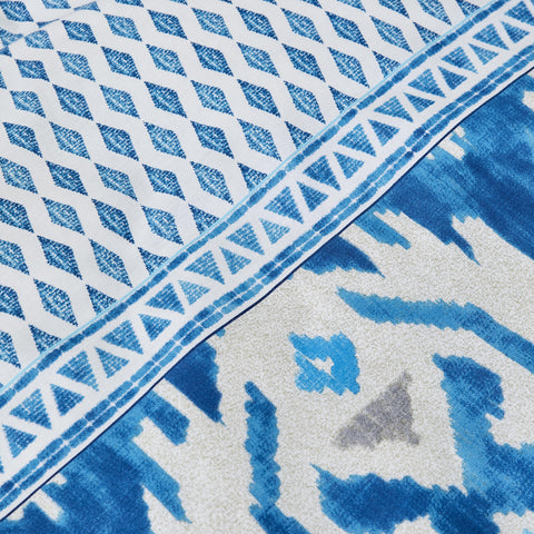 Karaca Neos 100% Turkish Cotton Duvet Cover Set, Double, Blue