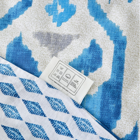 Karaca Neos 100% Turkish Cotton Duvet Cover Set, Double, Blue