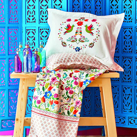 Karaca Parlin 100% Turkish Cotton Duvet Cover Set, Double, Fushia