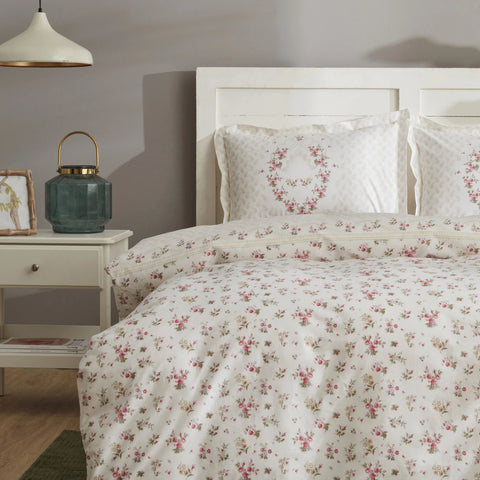 Karaca Home Sonya 100% Turkish Cotton Duvet Cover Set, Double, Burgundy