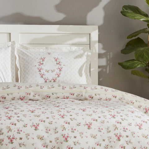 Karaca Home Sonya 100% Turkish Cotton Duvet Cover Set, Double, Burgundy