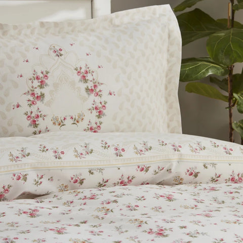 Karaca Home Sonya 100% Turkish Cotton Duvet Cover Set, Double, Burgundy