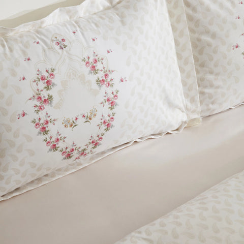 Karaca Home Sonya 100% Turkish Cotton Duvet Cover Set, Double, Burgundy