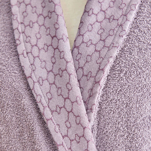 Karaca Home Casita Flos 6-Piece 100% Turkish Cotton Family Bathroom Set, Gray, Plum