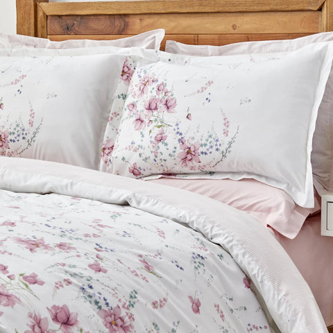 Karaca Home Dalila 100% Turkish Cotton Duvet Cover Set, Double, Pink