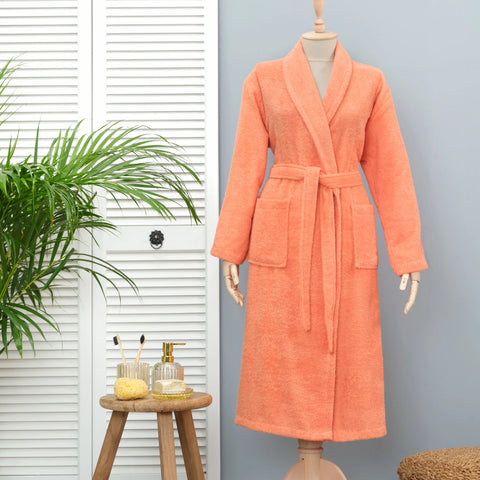 Karaca Home Daily Soft Somon 100% Turkish Cotton Bathrobe, L/XL, Somon