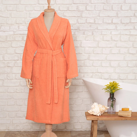 Karaca Home Daily Soft Somon 100% Turkish Cotton Bathrobe, L/XL, Somon