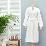 Karaca Home Daily Soft Off White 100% Turkish Cotton Bathrobe, S/M, Offwhite