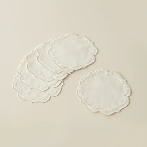 Karaca Home 6-Piece Cocktail Napkin, 14x14cm, White