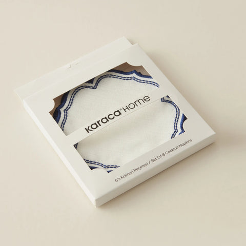 Karaca Home 6-Piece Cocktail Napkin, 14x14cm, Navy