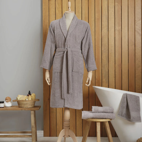 Karaca Home Dielle Recycle Bathrobe, S/M, Grey