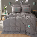 Karaca Home Motto Cotton Comfort Bedding Set, Double, Grey