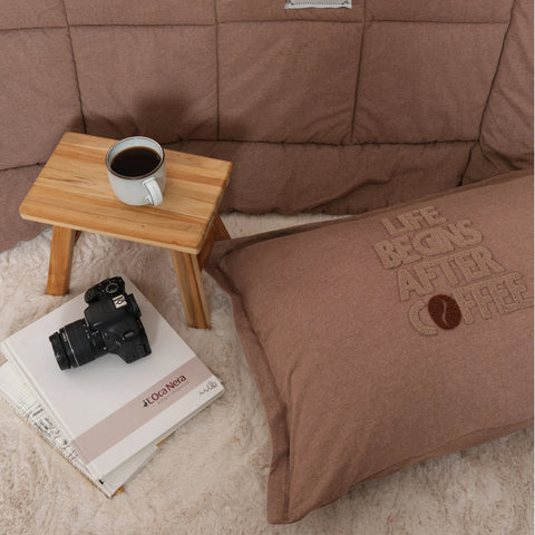Karaca Home Motto 100% Turkish Cotton Comfort Bedding Set, Double, Brown