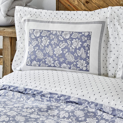 Karaca Celerina 100% Turkish Cotton Duvet Cover Set, Single, Blue
