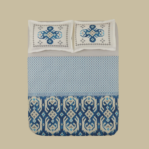 Karaca Neos 100% Turkish Cotton Duvet Cover Set, Single, Blue