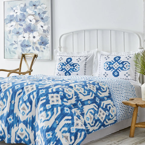 Karaca Neos 100% Turkish Cotton Duvet Cover Set, Single, Blue