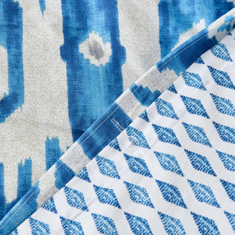 Karaca Neos 100% Turkish Cotton Duvet Cover Set, Single, Blue