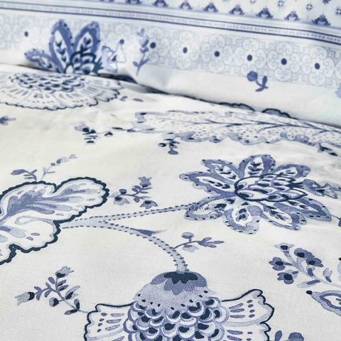 Karaca Amar 100% Turkish Cotton Duvet Cover Set, Single, Blue