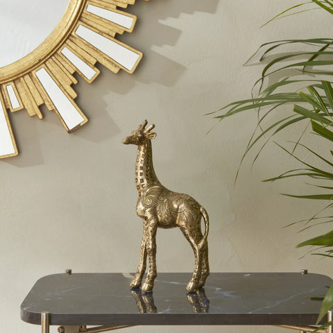 Karaca Home Giraffe Ornament, 11,5x6x22.5 cm, Gold