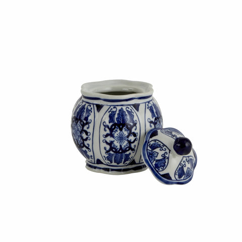 Karaca Home Shana Decorative Jar, 12cm, White Blue