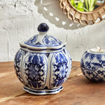 Karaca Home Shana Decorative Jar, 12cm, White Blue