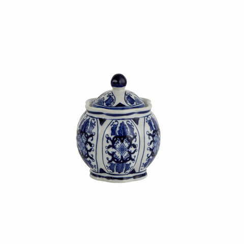 Karaca Home Shana Decorative Jar, 12cm, White Blue