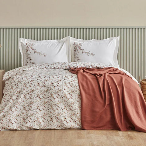 Karaca Mizu 100% Cotton Duvet Cover Set with Bedspread, Double, Multi