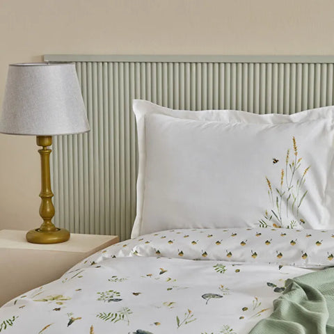 Karaca Herbal 100% Cotton Duvet Cover Set with Bedspread, Double, Green