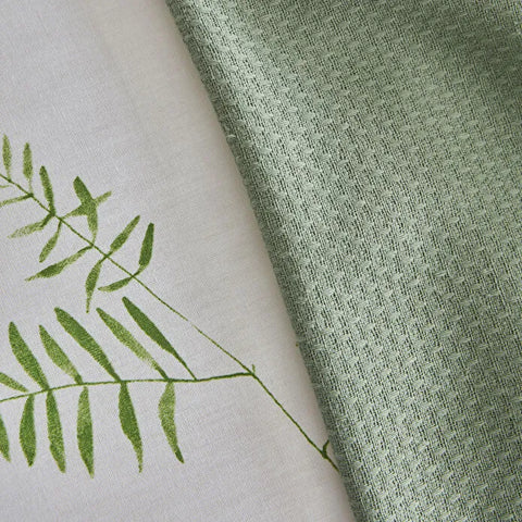 Karaca Herbal 100% Cotton Duvet Cover Set with Bedspread, Double, Green