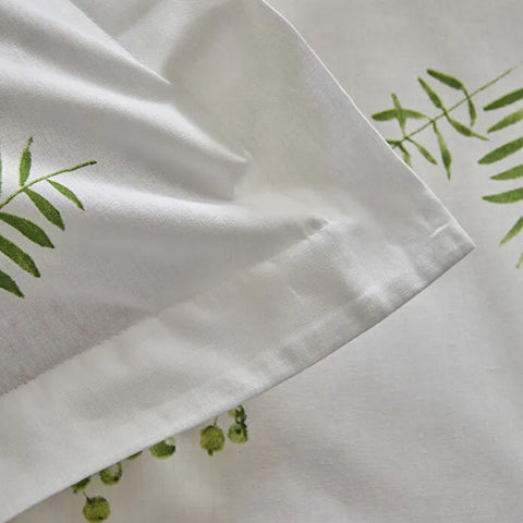 Karaca Herbal 100% Cotton Duvet Cover Set with Bedspread, Double, Green