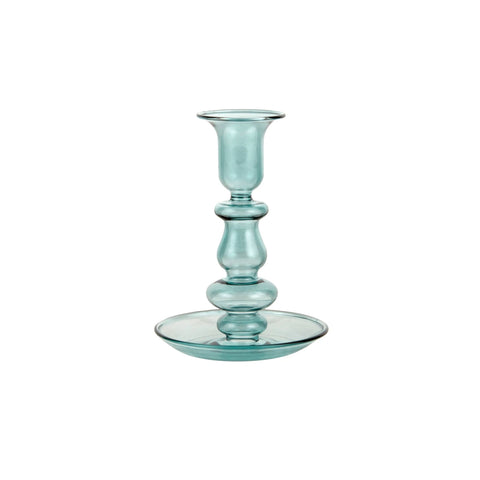 Alyce Glass Candle Holder, 13x10cm, Green