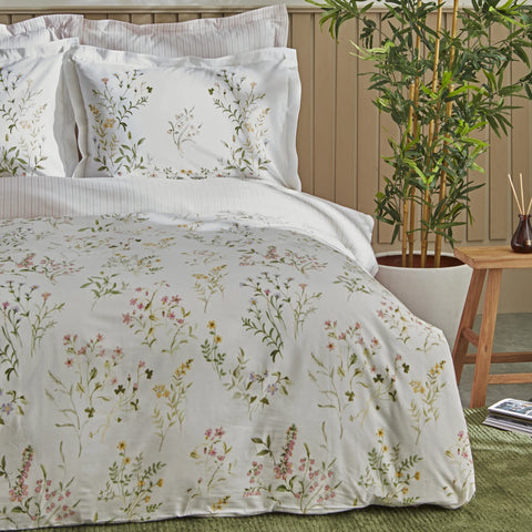 Karaca Home Sera 100% Turkish Cotton Duvet Cover Set with Bed Sheet, Double, Green