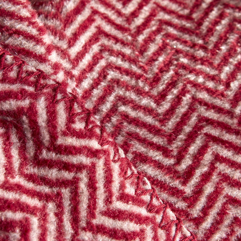 Karaca Home Sandra Herringbone Pattern Blanket, 200x220cm, Double, Burgundy
