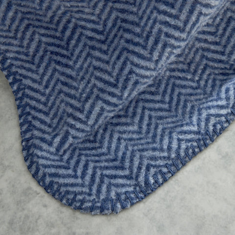 Karaca Home Sandra Herringbone Pattern Blanket, 200x220cm, Double, Indigo