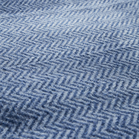 Karaca Home Sandra Herringbone Pattern Blanket, 200x220cm, Double, Indigo