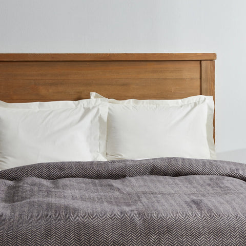 Karaca Home Sandra Herringbone Pattern Blanket, 200x220cm, Double, Grey