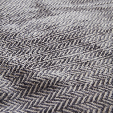 Karaca Home Sandra Herringbone Pattern Blanket, 200x220cm, Double, Grey