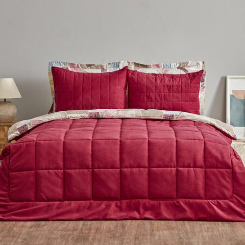 Karaca Home Lydia Bedding Set, Double, Burgundy