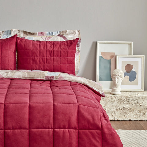 Karaca Home Lydia Bedding Set, Double, Burgundy