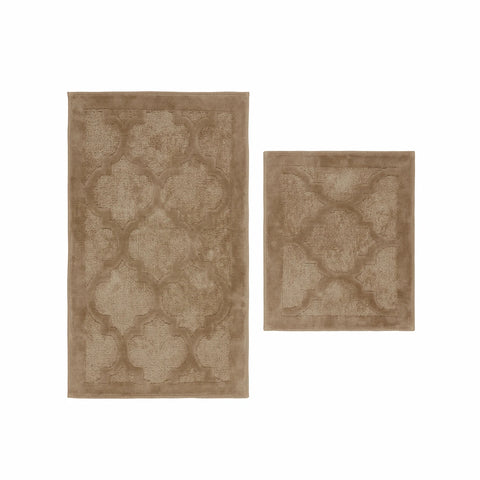 Karaca Home Katy 2-Piece Bath Mat, Beige