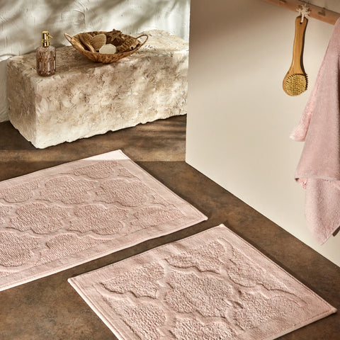 Karaca Home Katy 2-Piece Bath Mat, Powder