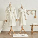 Karaca Home Ring Lace 9 Piece 100% Turkish Cotton Family Bath Set Offwhite-Offwhite, Powder