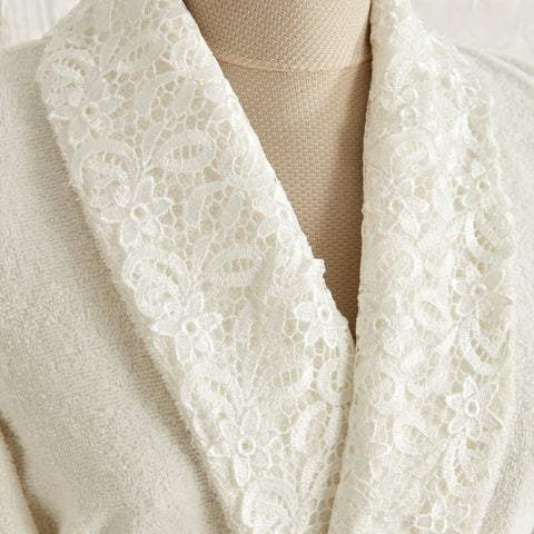 Karaca Home Ring Lace 9 Piece 100% Turkish Cotton Family Bath Set Offwhite-Offwhite, Powder