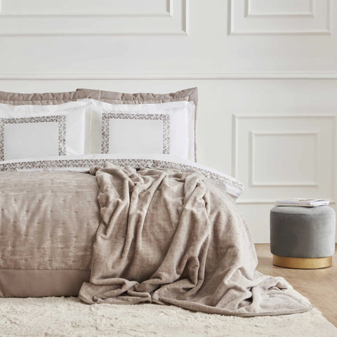 Karaca Home Bride Coll Bianca Bedding Set, Double, Stone
