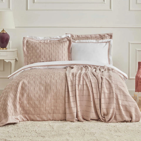Karaca Home Bride Coll Bianca Bedding Set, Double, Powder