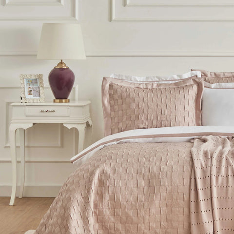 Karaca Home Bride Coll Bianca Bedding Set, Double, Powder